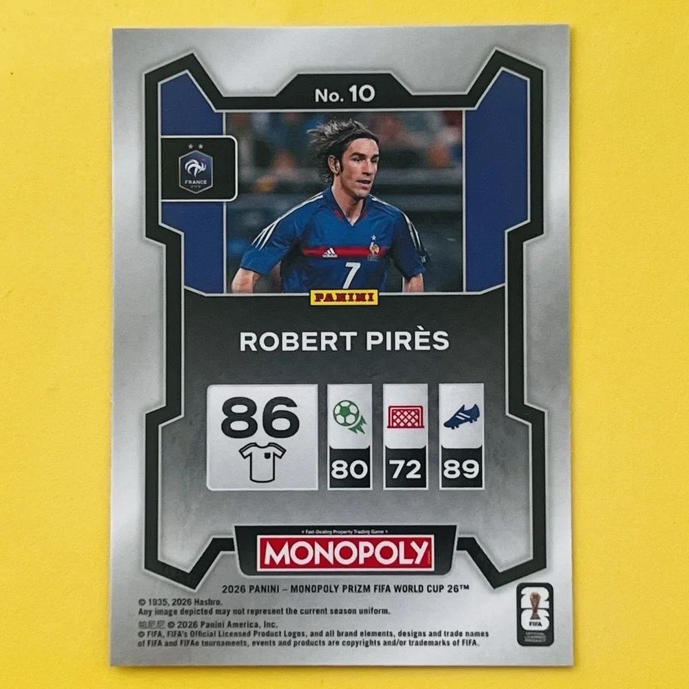 2026 Panini Prizm Monopoly FIFA World‎ Cup Robert Pirès Silver Prizm France #10